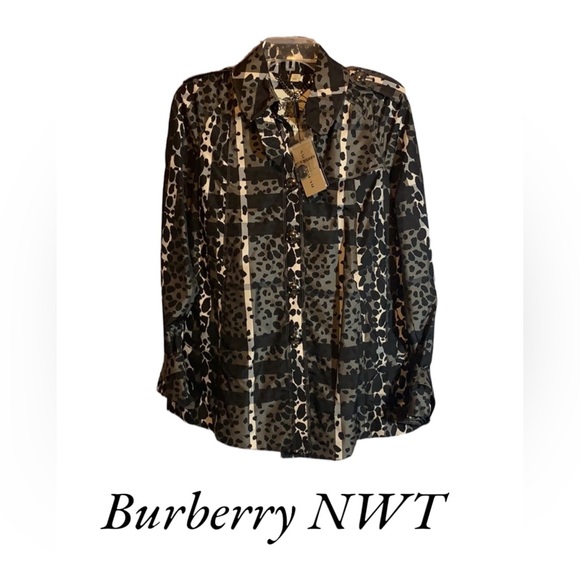 Authentic Burberry shirt blouse jacket raincoat lad XS-2 $1500 black white - Picture 3 of 15